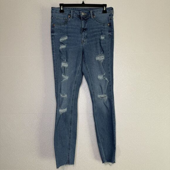 H&M Ultra High Waist Curvy Destroyed Ankle Skinny Jegging 10 - Picture 1 of 4